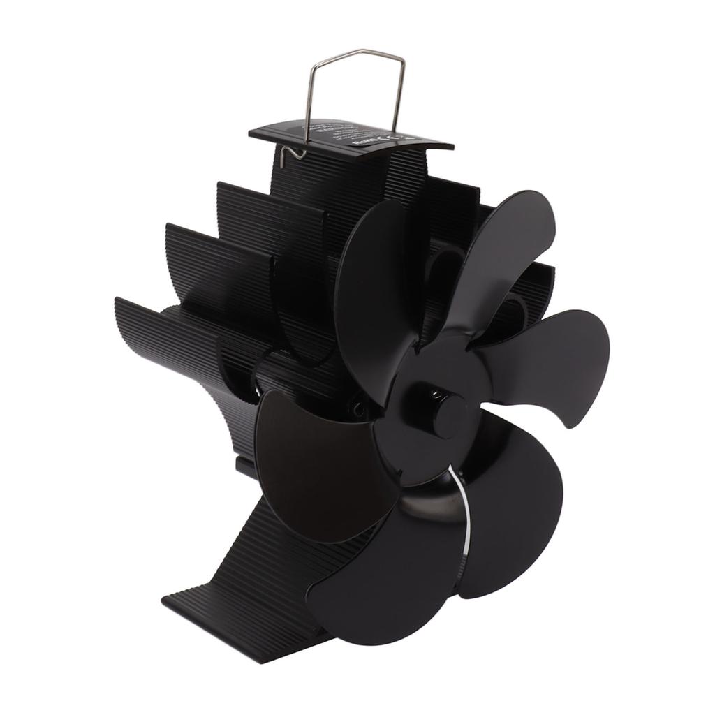 6 Blades Stove Fan Aluminum Alloy Rounded Edge Uniform Heat Dissipation Silent Heat Powered