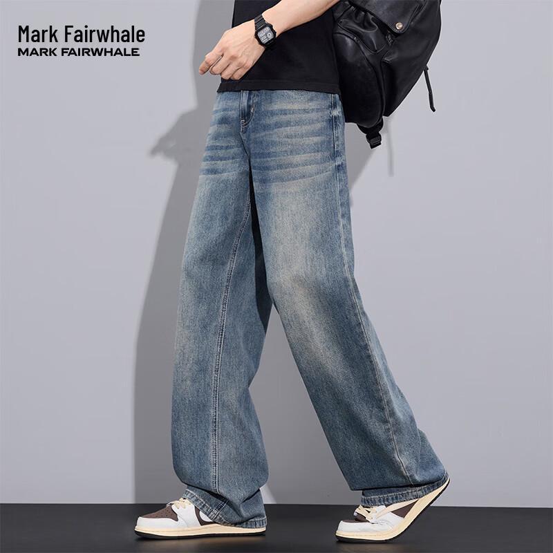 MARK FAIRWHALE Men's Loose Straight-Leg Jeans