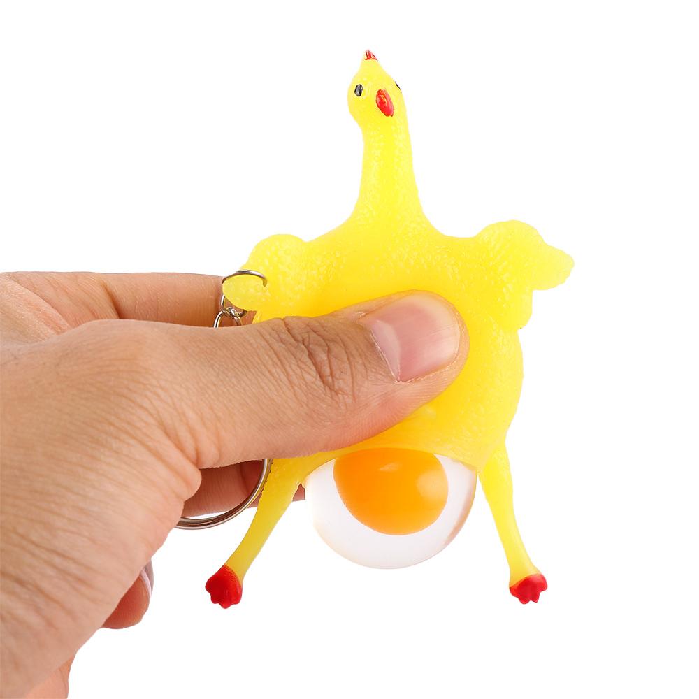 

Eggs New Hot Sale Spoof Gadgets Novelty Pranks Halloween Gift Vent Keychain Funny Chickens Lay Eggs OneSize