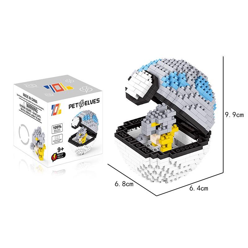 500-piece Poké Ball Building Block Set Micro Brick Diy Kids Gift Model Toy