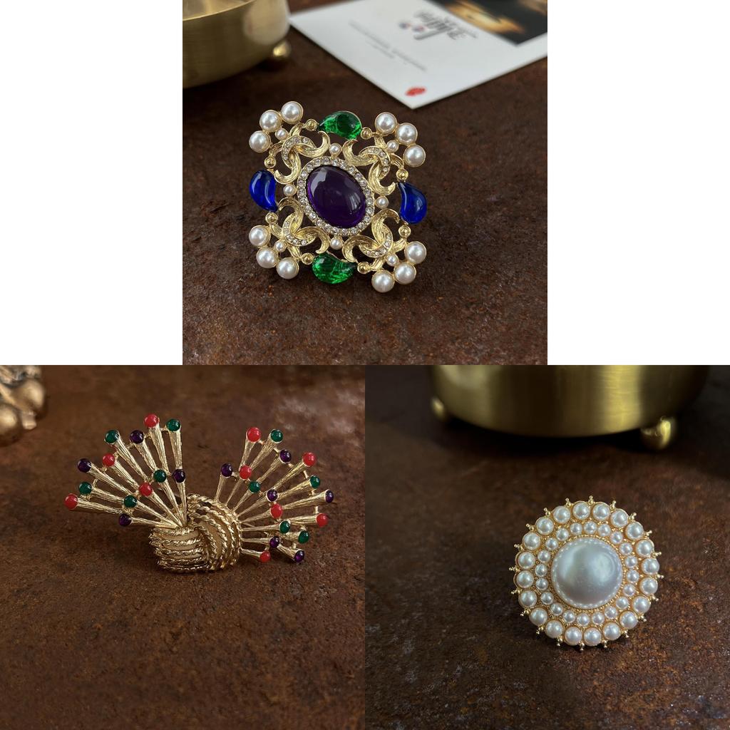 Vintage Baroque Cross Brooch Alloy Classic Retro Jewelry For Men And Women