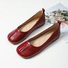 Fashion Flat Shoes Women's Plus Size Women's Shoes 41-43 Spring and Autumn New Shallow Square Toe Split Toe Shoes Loafers Women