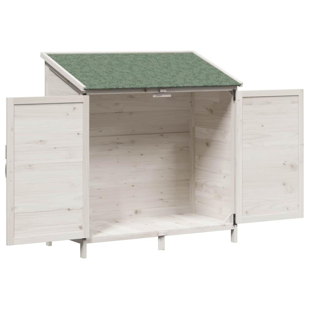 Garden Shed White 106 x 56 x 113.5 cm Solid Spruce Wood