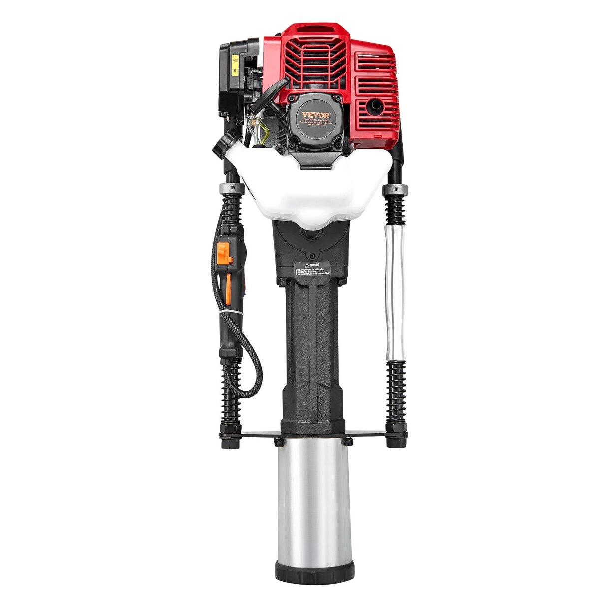 Buying Solutions, MB 52cc Benzine T-Paal Drijver 2-Takt Hekpaal Drijver met 3 Koppen