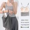 Women's Sling Vest with Chest Pad - Thin Strap, Conceals Underarm, Versatile Short Style for Spring/Summer.
