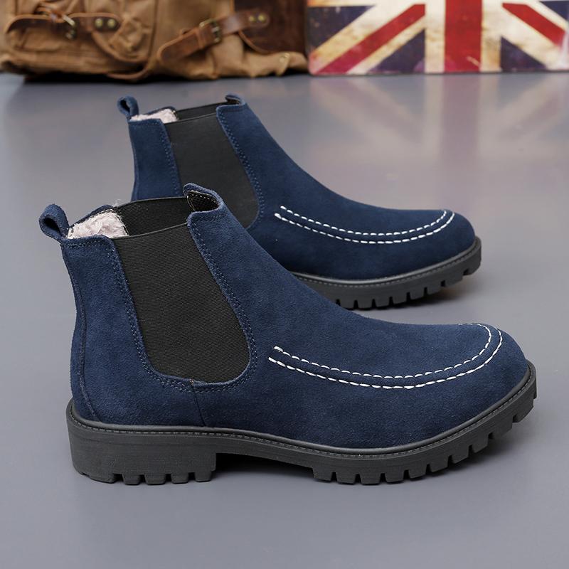 Fashion Boots Men PU Matte Leather European and American Business Fashion Chelsea Boots Size Outdoor Training Boots 37-47 Men Boots