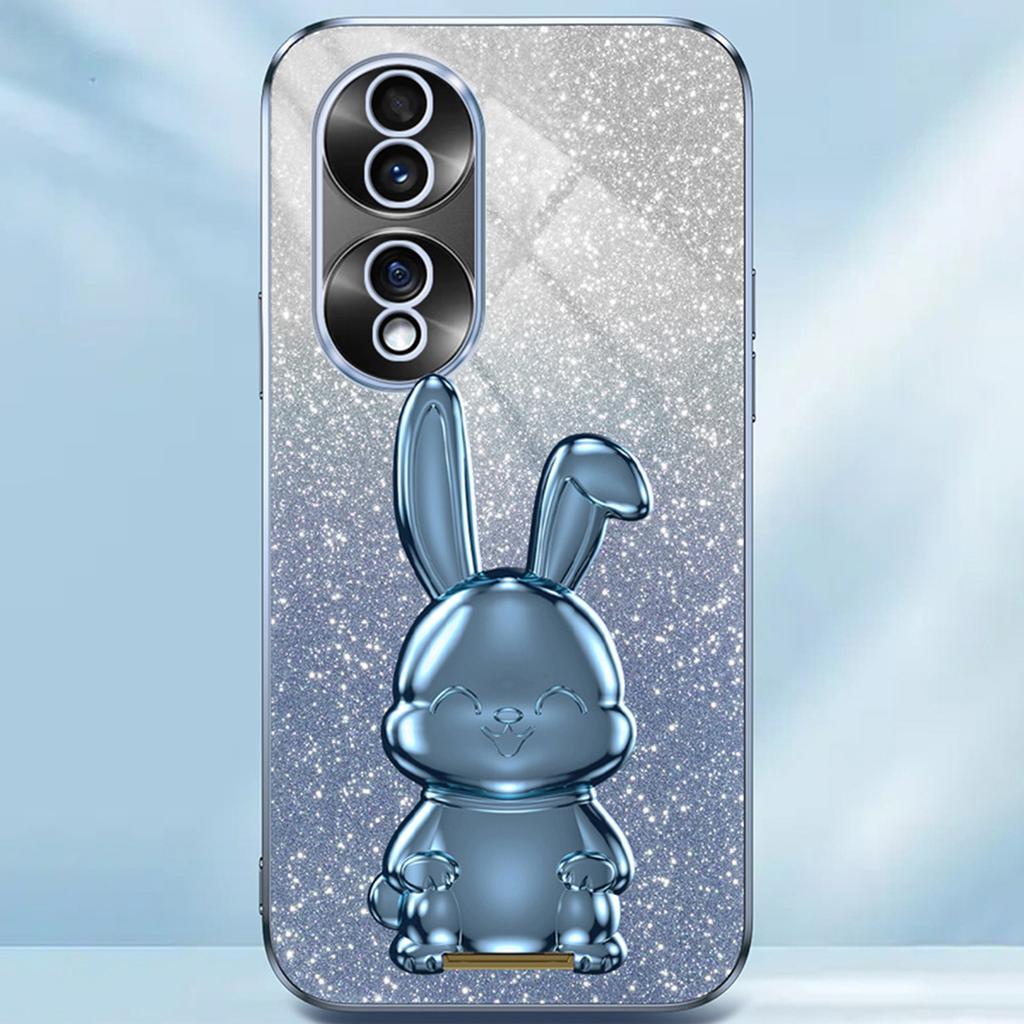 For Honor 70 5G Cell Phone Case Cartoon Rabbit PC+TPU Back Cover with Kickstand