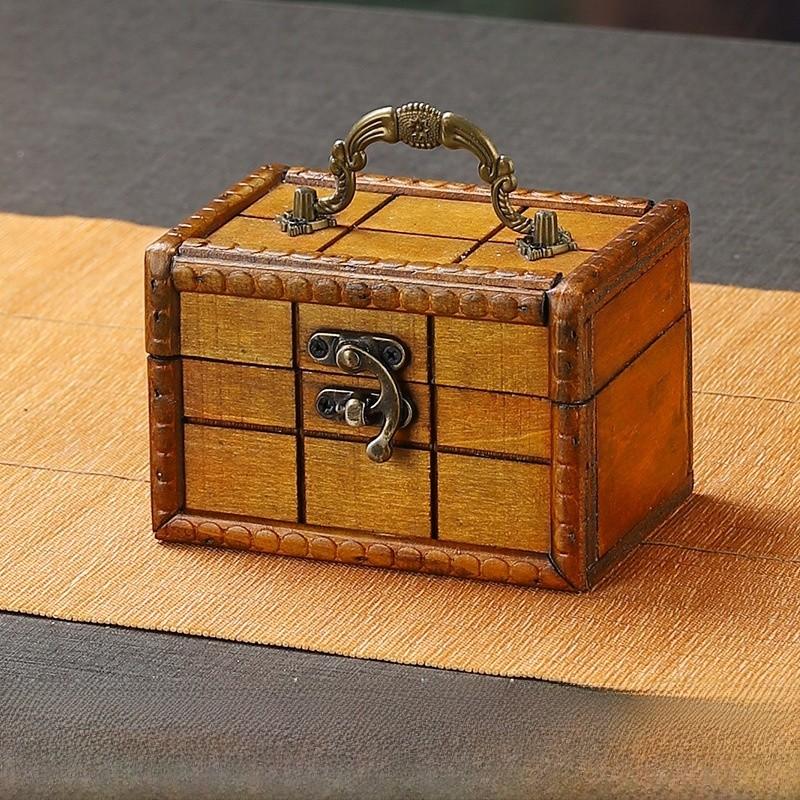 Organizer Wooden Vintage Box For Cosmetics Toys And Home Office Accessories