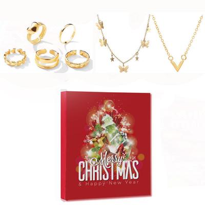 New Christmas Advent Calendar Countdown Advent Jewelry Blind Box Earrings Necklace Bracelet Gift Box Christmas Gift For Girl Kid