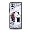 Letters Flower English Marble Phone Case For Xiaomi Redmi Note 14 13 5G 10 11 12 Pro Plus 4G 14C 13C 12C 10C Black Cover