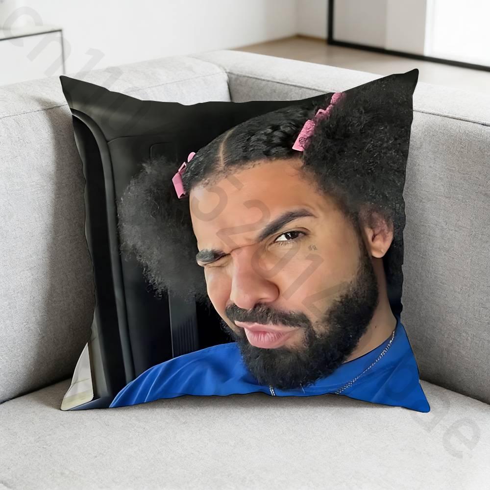 Rapper DDrake Pillow Case Square DoubleSided Printing Short Plush Sofa Cushion Cover Bedroom Bedside Pillow