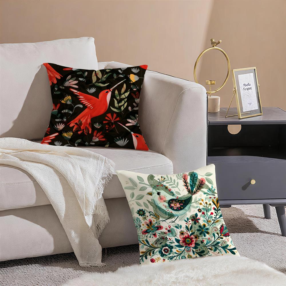 Simple Farm Crop Flower Print Pillow Case Double-Sided Plush Sofa Cushion Covers Organic Breathable Invisible Zipper