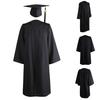 Graduation Cap Gown Solid Color Zipper Unisex Matte Loose-fitting Bachelor Cap Robe for Adult
