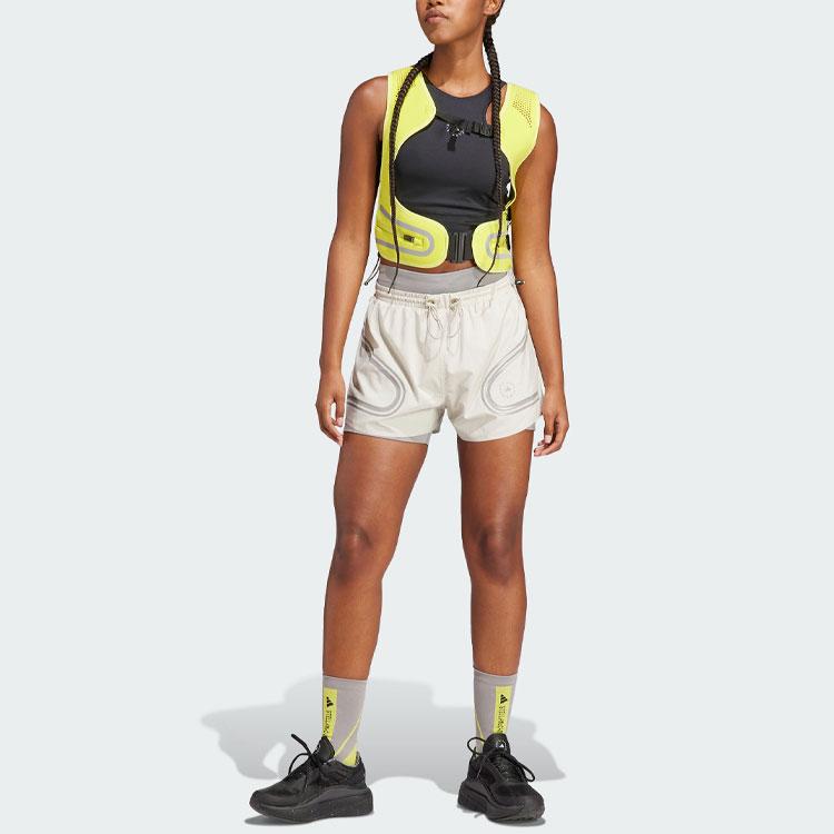 Adidas X Stella Mccartney SS23 Logo Elastic Waistband Shorts Women Bottoms Off-White II3239