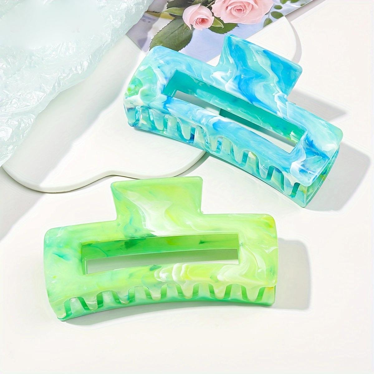 

2 шт. Большие розовые и фиолетовые зажимы для челюстей с мраморным дизайном, зажимы для волос с когтями для густых волос, сильная фиксация для женщин и девочек