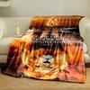 Lion Cub Reflection Inspirational Blanket  Printed Blanket for Living Room Bed Couch lunch break Soft Cozy Blanket for Friend's festival Gift