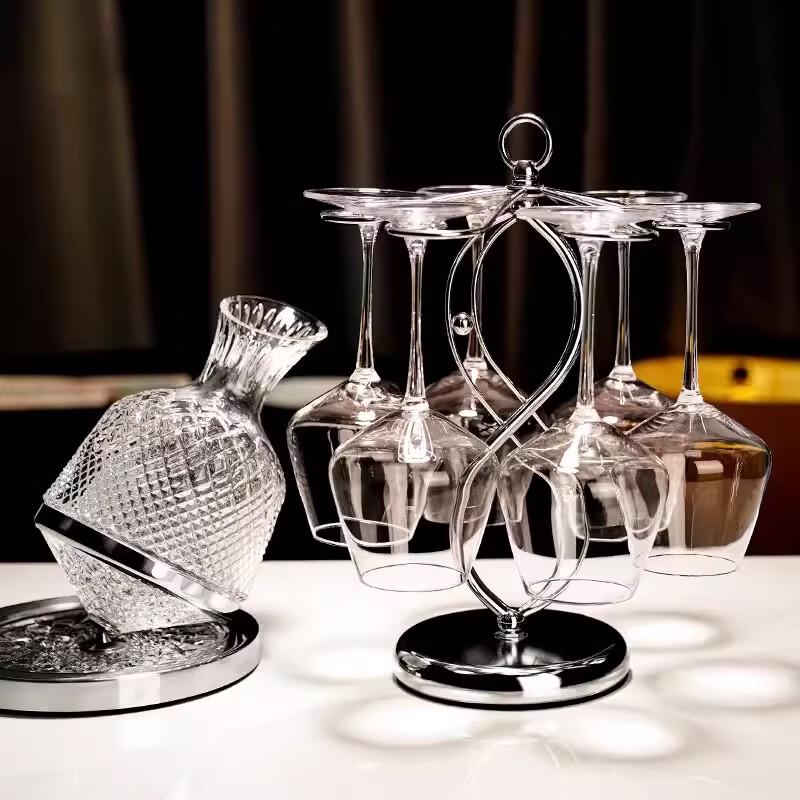 

ZISIZ European Luxury Crystal Burgundy Wine Glass Set with Decanter