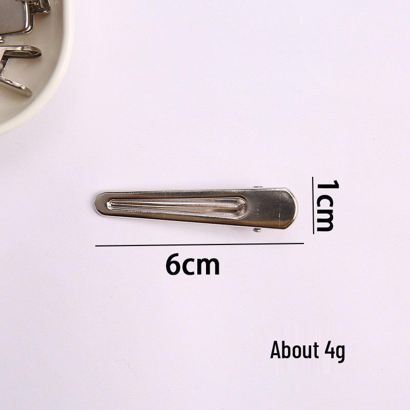 Korean Y2K Silver Side Bangs Duckbill Clip - Women's Sweet Hair Accessory