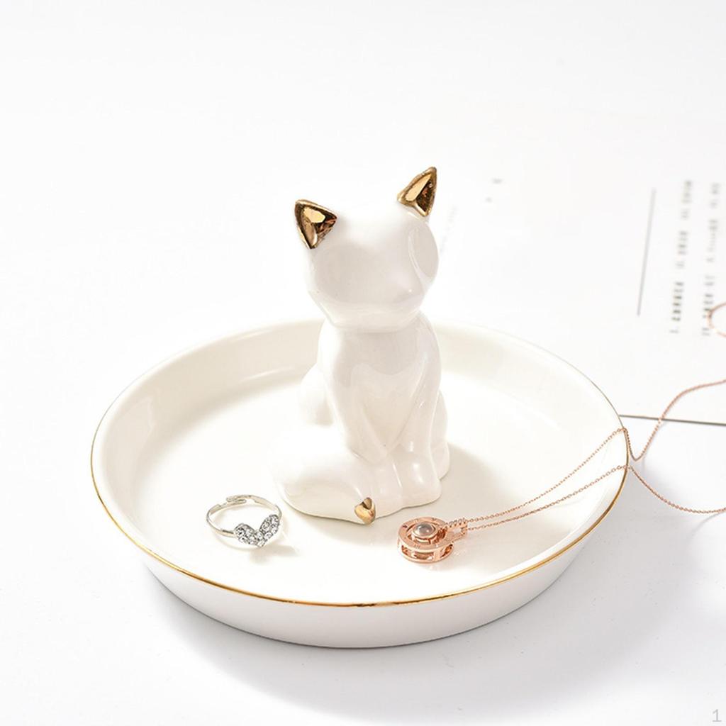 Keramický šperkový talíř, figurka zvířete, komoda, dárek, multifunkční prsten, cetka