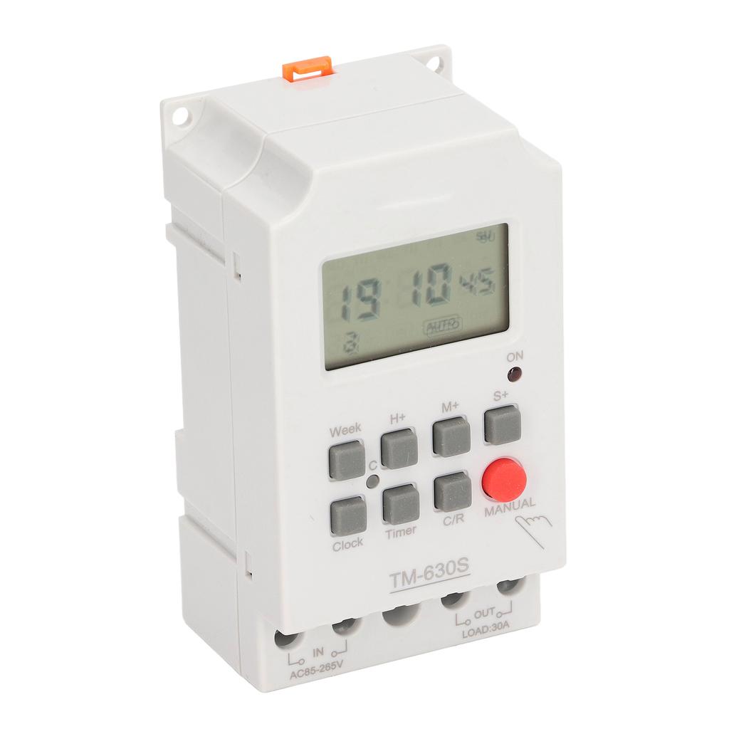 Second Setting Digital Timer Switch ABS 7 Day Programmable Memory Backup Timing Switch AC85?265V