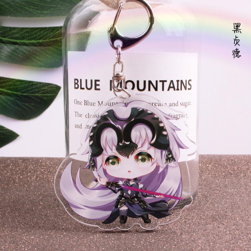 Anime Acrylic Keychains Saber Altria Pendragon Jeanne d'Arc Tohsaka Rin Mash Kyrielight Gilgamesh Keyrings Pendants Figure Toys