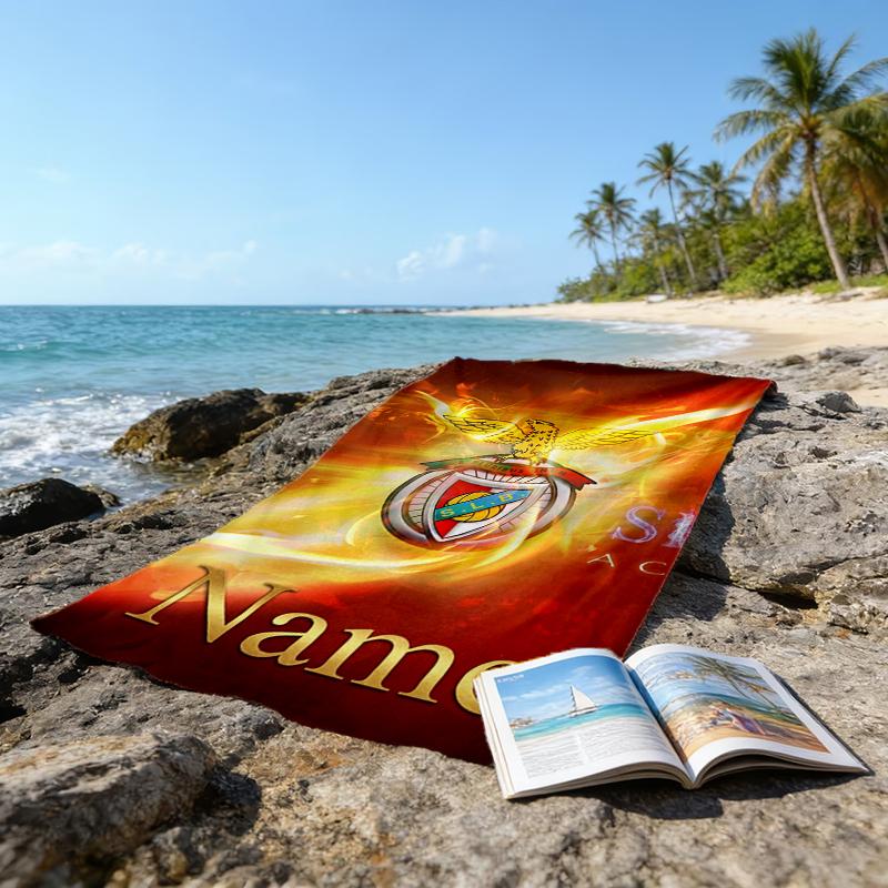 Custom Name Ultrasoft Beach Towel With Benfica Themeideal For Pool Camping Diving Perfect Travel Essential Vibrant Beach Towel