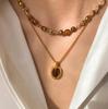 Maillard Wears Natural Tiger'S Eye Stone Baroque Stacked Necklace Women'S Accessories 2025 Collarbone Neck Chain