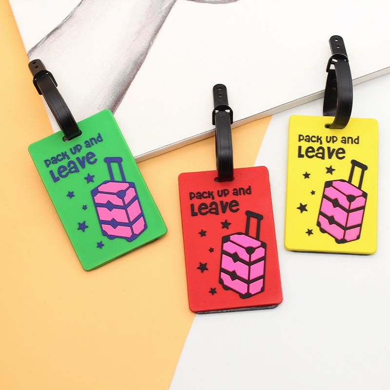 Cartoon PVC Luggage Tag Fashion Travel Boarding Pass Luggage Tags Travel Tags Id Address Name Lable Flight Travel Accessories