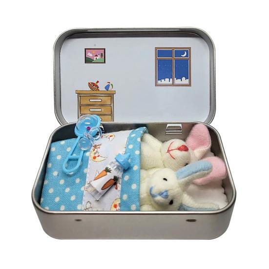 

Pocket Bunny in Box Mini Easter Basket Bunny Hug Stuffer Plush Rabbit Living in