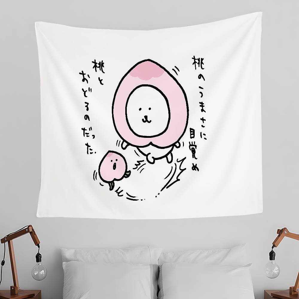 JJoke Bear Kawaii Tapestry Wall Hanging Tapestry Art Deco Blanket Curtain Hanging At Home Bedroom Living Room Decor