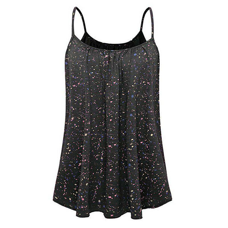 Elegant Women's Summer Strappy Tops Cami Dress In Floral Print For Beach Outings