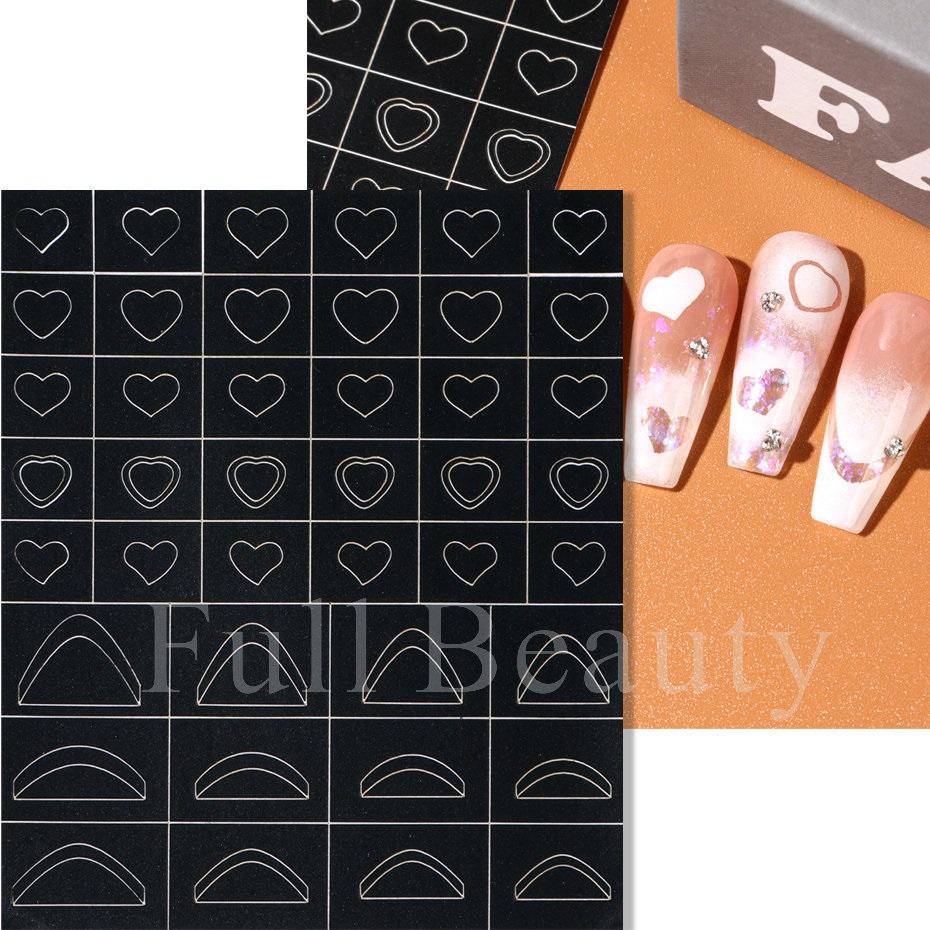 

Полоски для французского маникюра, формы для ногтей, направляющие для французских кончиков, наклейки для ногтей, геометрические линии, наклейки, лаковые обертывания, трафареты для аэрографа