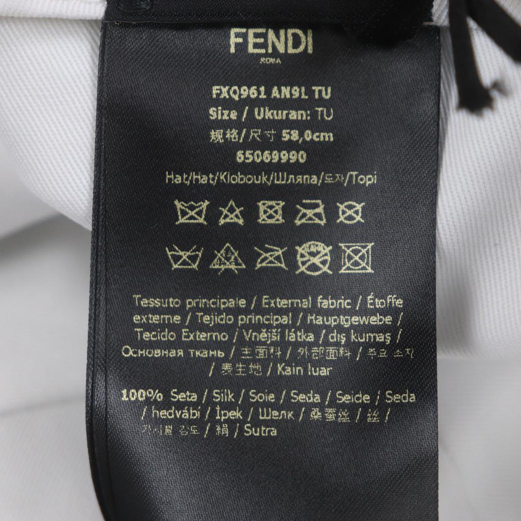 Pristine FENDI Cap All-over Pattern Baseball Hat Blue White Silk Mens 58 FXQ961 Used