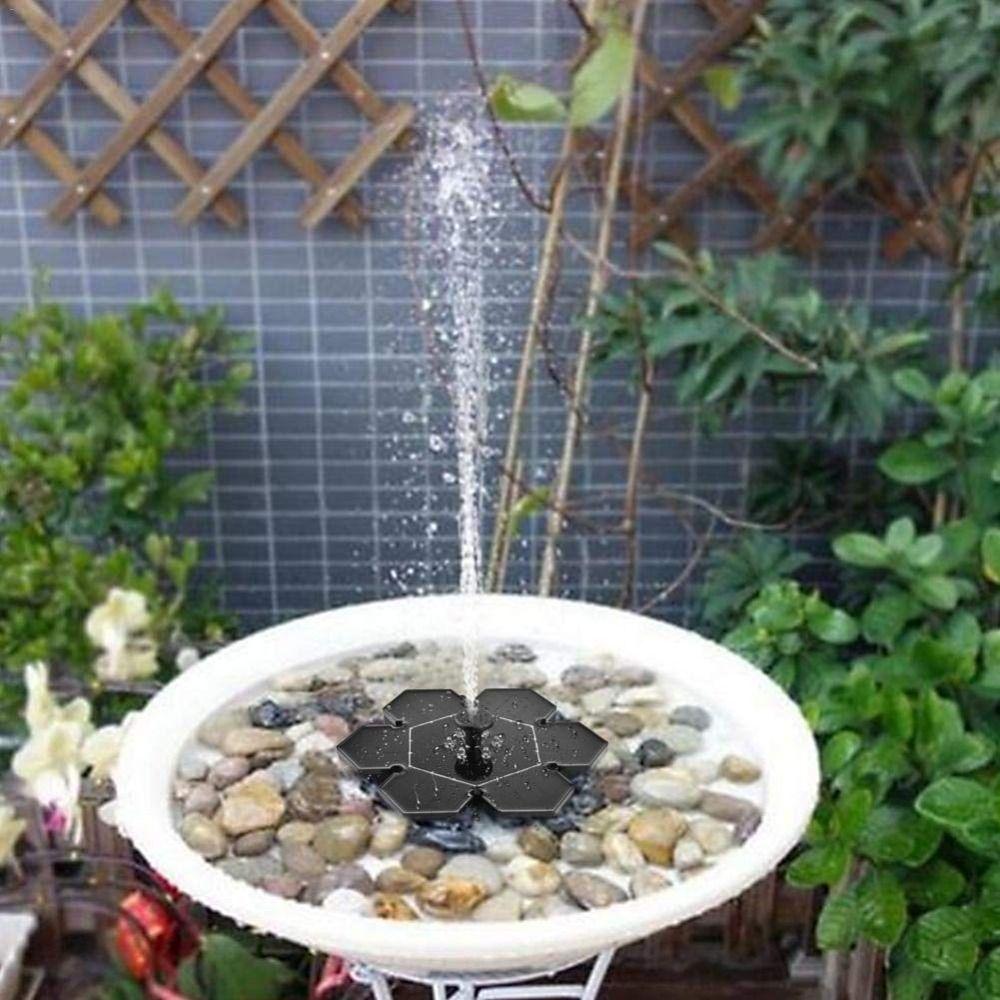 Multiple Nozzles Solar Powered Pump Floating Bird Bath Fountain Submersible Pump  Patio