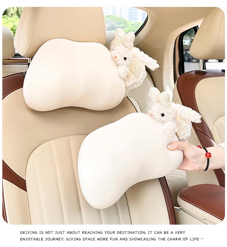 Ice Silk Memory Foam Car Headrest & Lumbar Support Pillow - Universal, Breathable, All-Season Comfort