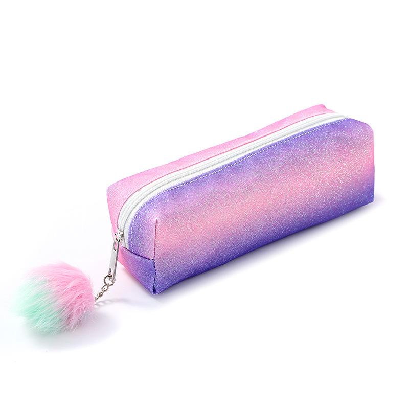 Demon Hunter Squad Rainbow Glitter Pencil Case - Shiny Student Stationery Organizer
