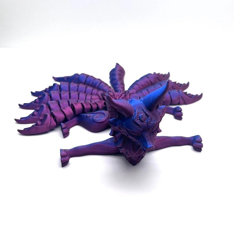 3D Printed Multi-joint Movable Model Nine-tailed Fox, Home Decoration, Children's Birthday Gift Toy