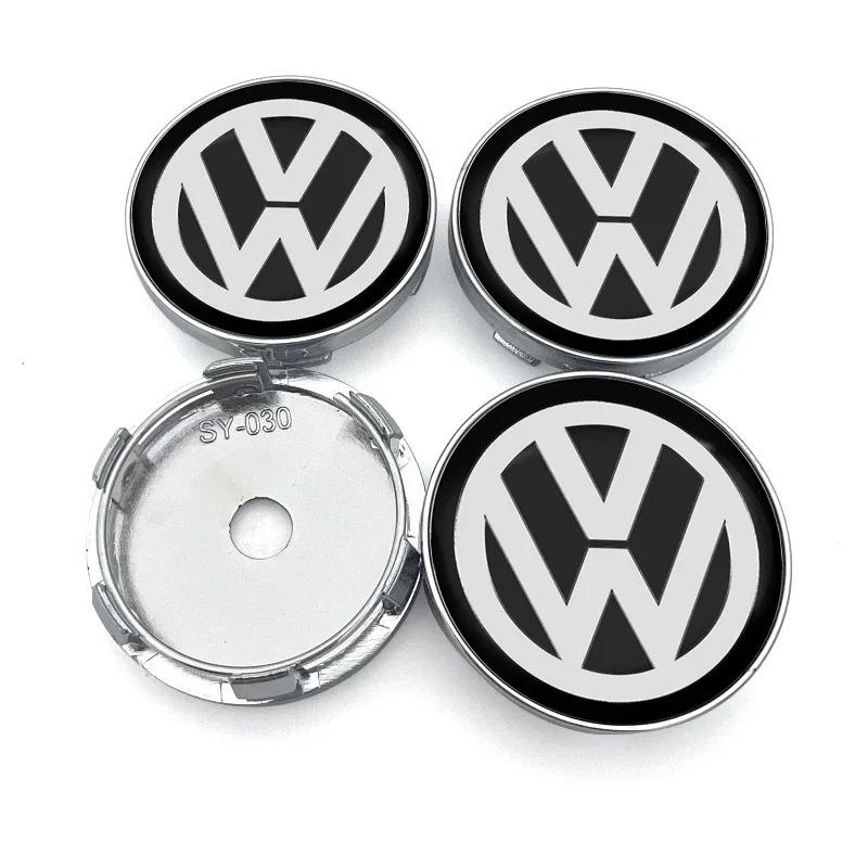 VFHJQ1 Car Wheel Center 4PCS 60MM Cap Hub Covers Badge for Volkswagen VW Polo Golf-4 5 6 7 MK5 CC Tiguan Passat MK6 MK7 Accessories