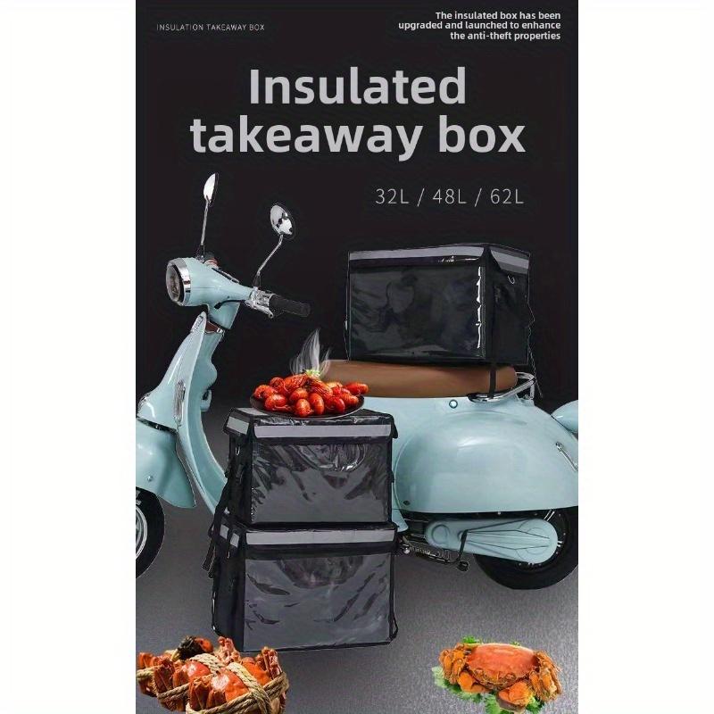 High quality oxford cloth insulated food delivery box with capacity of 30L 48L 62L for motorcycle riders, takeaway delivery