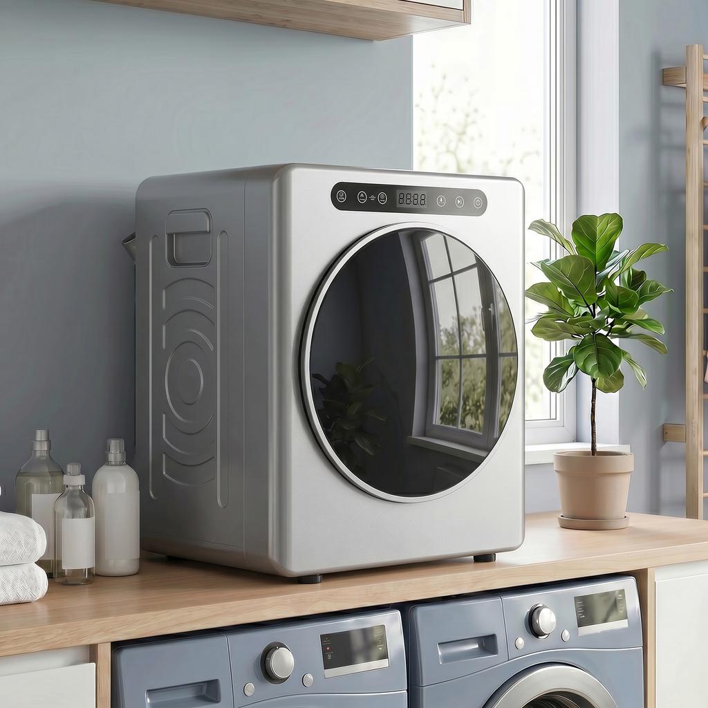 5kg Vented Dryer, 1000W Compact Freestanding Front-Loading Tumble Dryer with Stainless Steel Drum, Timer, Silver