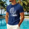 Men's Summer Casual Short Sleeve Crew Neck T-Shirt Lightweight Breathable Quick Dry Fabric Printed Design Suitable for Outdoor Activities