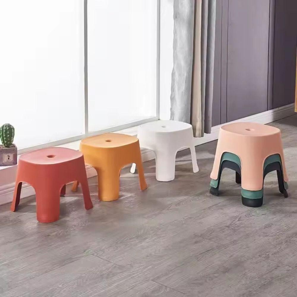 Plastic Bathroom Bath Stool Non-slip Shoe Changing Stool Row Foot Stool  Bathroom/Living Room