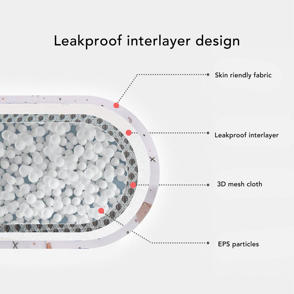 Soft Baby Bath Support Cushion Pad Cute Cartoon Bear Pattern Newborn Bathtub Floating Pillow Mat White