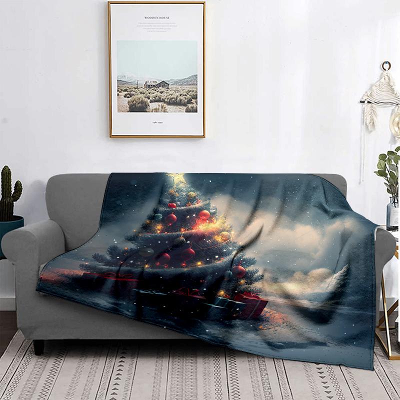 Home Decoration Plush Throw Sofa Blanket Bedspread Bed Fluffy Soft Blankets Decor Plaid Modern Halloween Merry Christmas Winter
