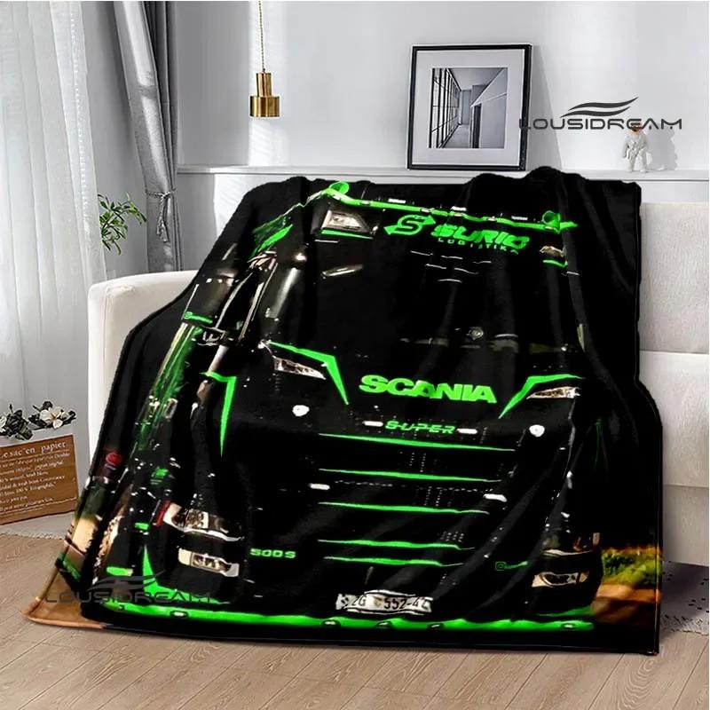 3D S-Scania Truck Printed Blanket Picnic Blanket Warm Flannel Blankets Home Bed Linings Blankets for Beds Birthday Gift