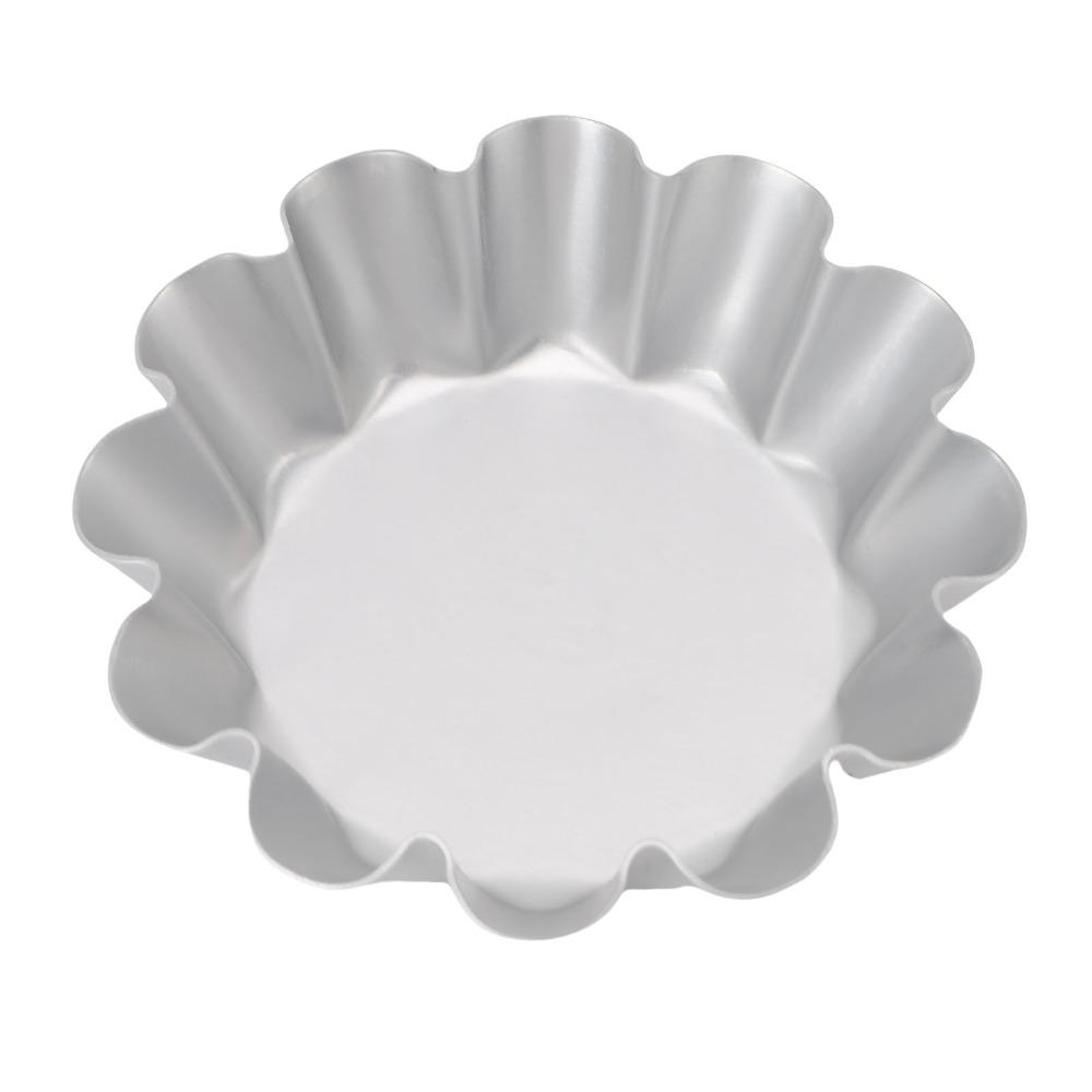 12PCS Aluminum Alloy Flower Pudding Mold Fluted Wave Edge Jelly Mold Baking Mold  Pudding Cake Bread