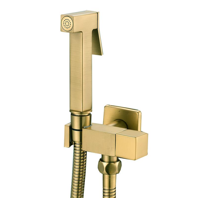 HONGDEC Modern Wall-Mounted Elongated Stainless Steel Bidet Sprayer Set with Spray Gun Hand Held for Toilet and Apartment Use