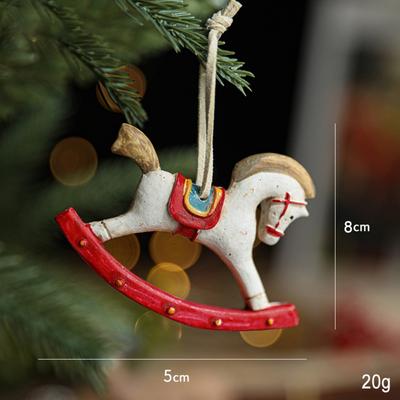 New Resin Christmas Resin Pendant Retro DIY Xmas Ornaments Horse Pendant Ornament Merry Christmas Party