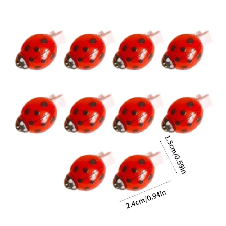 10PCS Realistic Ladybird Hairpins for Kids Teens Hair Barrettes Sweet Style Hair Ornaments for School Event Outings