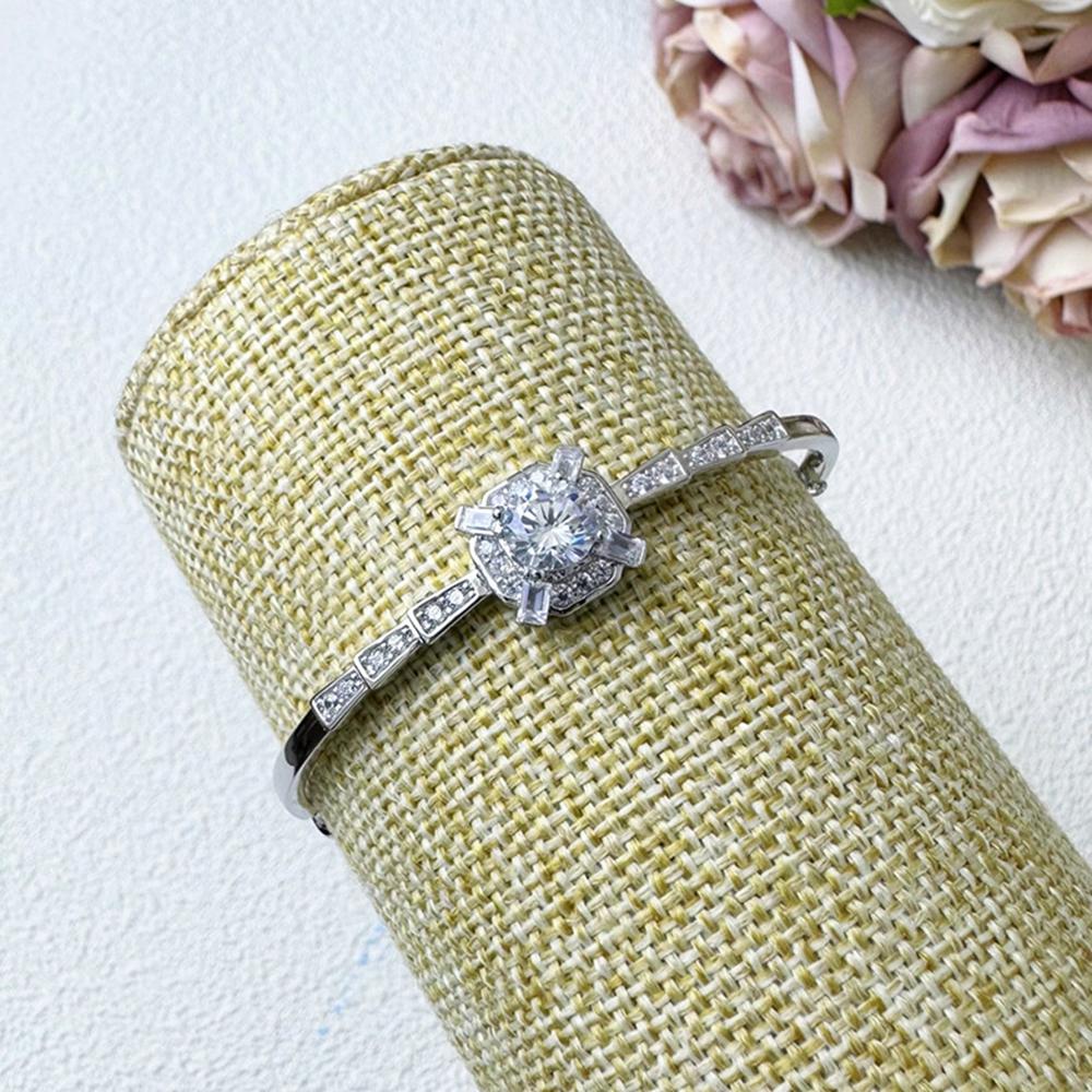 Vinregem Pass Test Diamonds 100% 925 Sterling Silber VVS1 Rundschliff D Farbe 6,5 MM 1CT Echte Moissanite Armbänder Edlen Schmuck Hochzeitsgeschenke